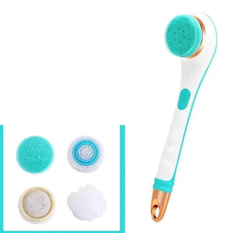 Electric Bath Brush Silicone Back Scrubber USB Rechargeable 2 Speeds Rotating Shower Brush Spa Waterproof Body Cleaning Brush