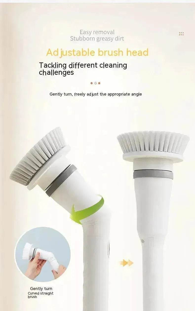 Electric Scrubber Cleaning Wall Long Hadle Elbow Telescopic Multifunction Cleaning Brush