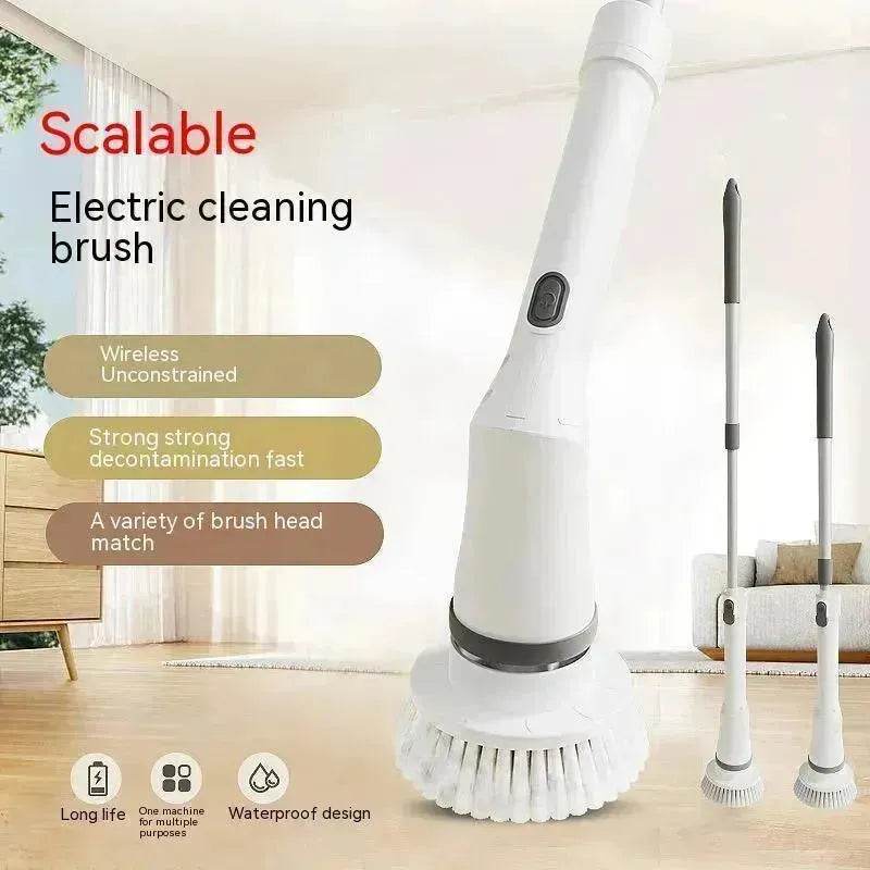 Electric Scrubber Cleaning Wall Long Hadle Elbow Telescopic Multifunction Cleaning Brush
