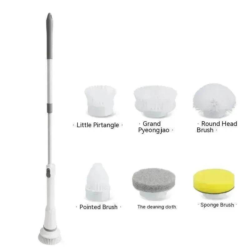 Electric Scrubber Cleaning Wall Long Hadle Elbow Telescopic Multifunction Cleaning Brush