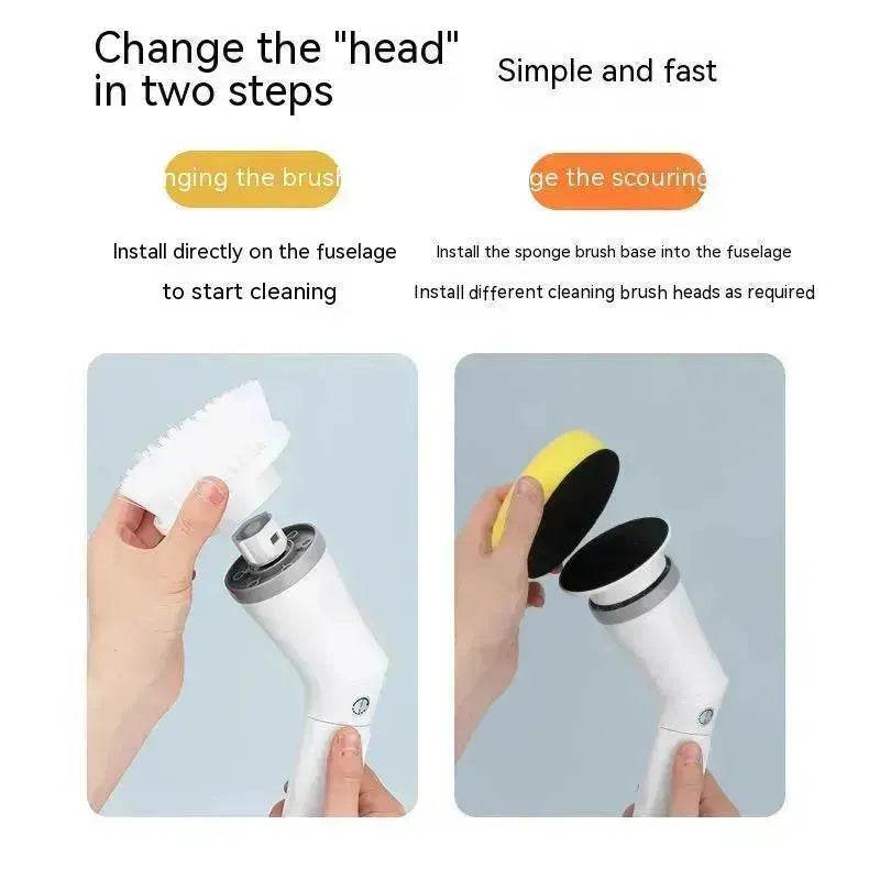 Electric Scrubber Cleaning Wall Long Hadle Elbow Telescopic Multifunction Cleaning Brush