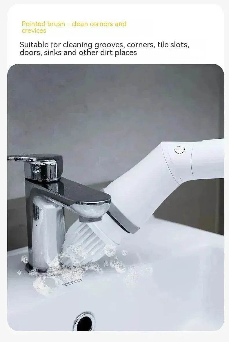 Electric Scrubber Cleaning Wall Long Hadle Elbow Telescopic Multifunction Cleaning Brush