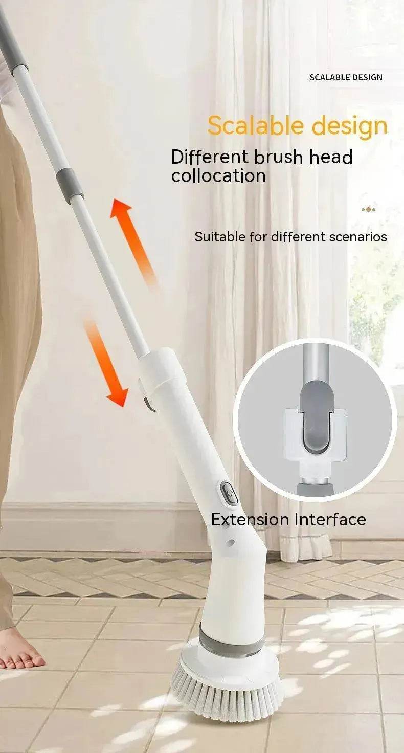 Electric Scrubber Cleaning Wall Long Hadle Elbow Telescopic Multifunction Cleaning Brush