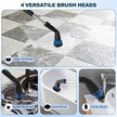 Electric Spin Scrubber, Cordless Cleaning Brush With 4 Replaceable Brush Heads And Adjustable  Handle for Bathroom, Kitchen, Tub, Tile, Floor