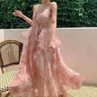 Elegant Floral Flare Sleeveless Long Maxi Dress Casual Outdoor Summer Dress for Women