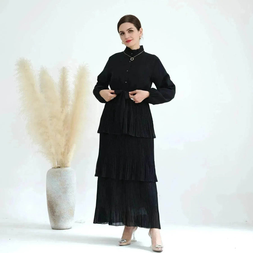Elegant Printed Simple Dress for Elegant Arab Dubai Turkey Middle Eastern Women.