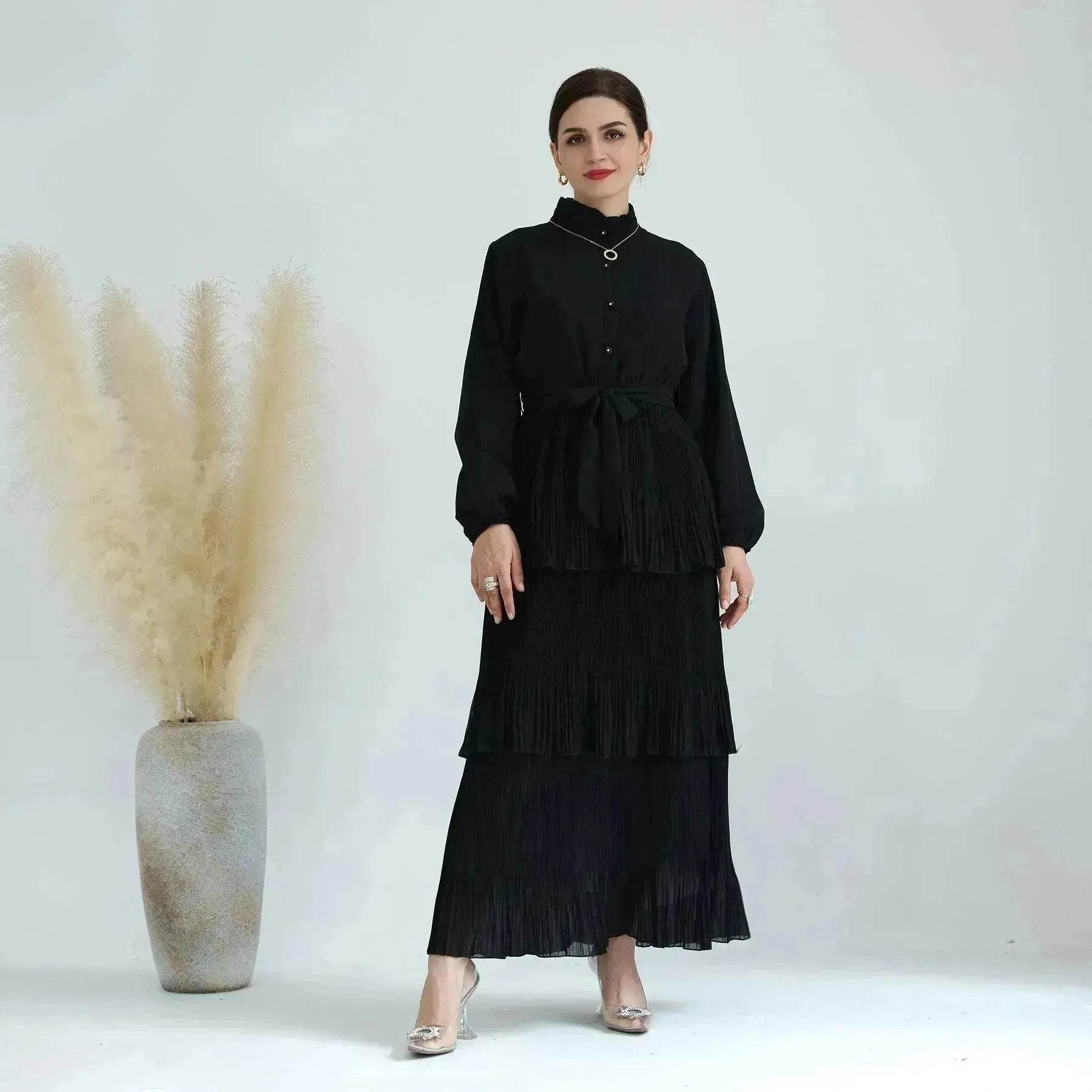 Elegant Printed Simple Dress for Elegant Arab Dubai Turkey Middle Eastern Women.