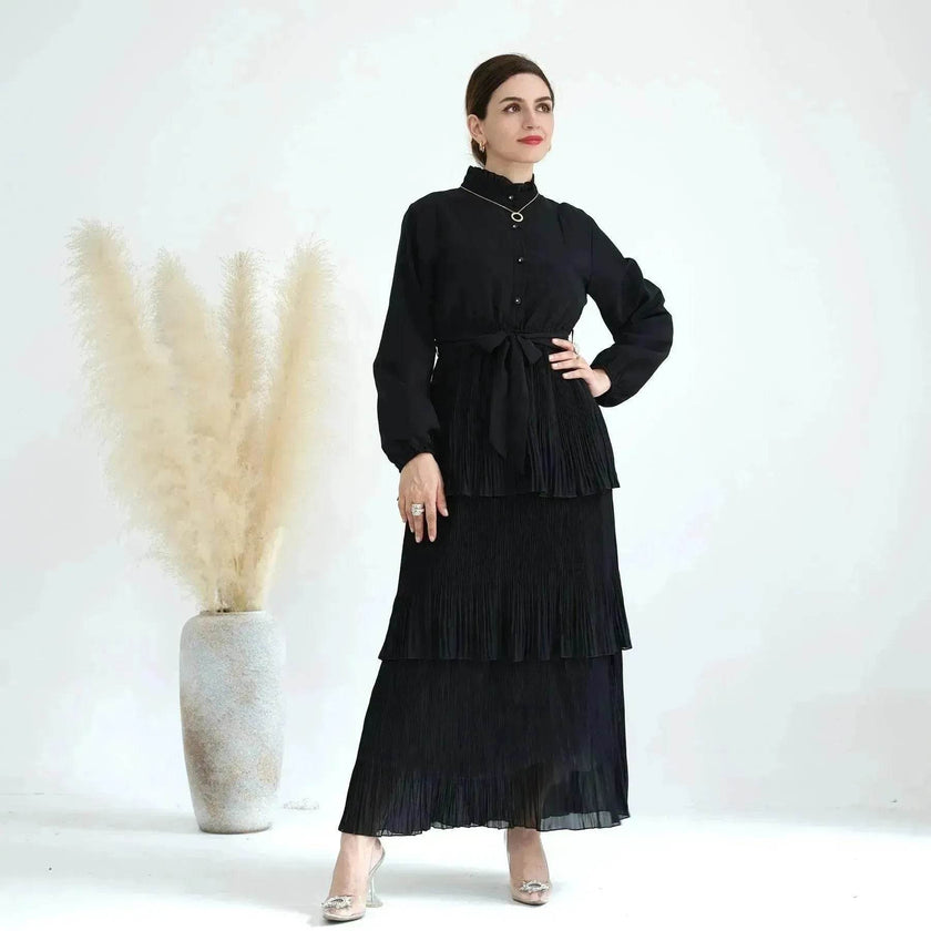 Elegant Printed Simple Dress for Elegant Arab Dubai Turkey Middle Eastern Women.