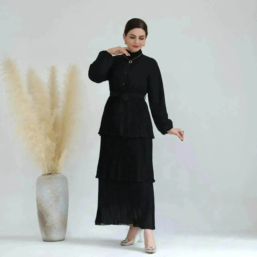 Elegant Printed Simple Dress for Elegant Arab Dubai Turkey Middle Eastern Women.