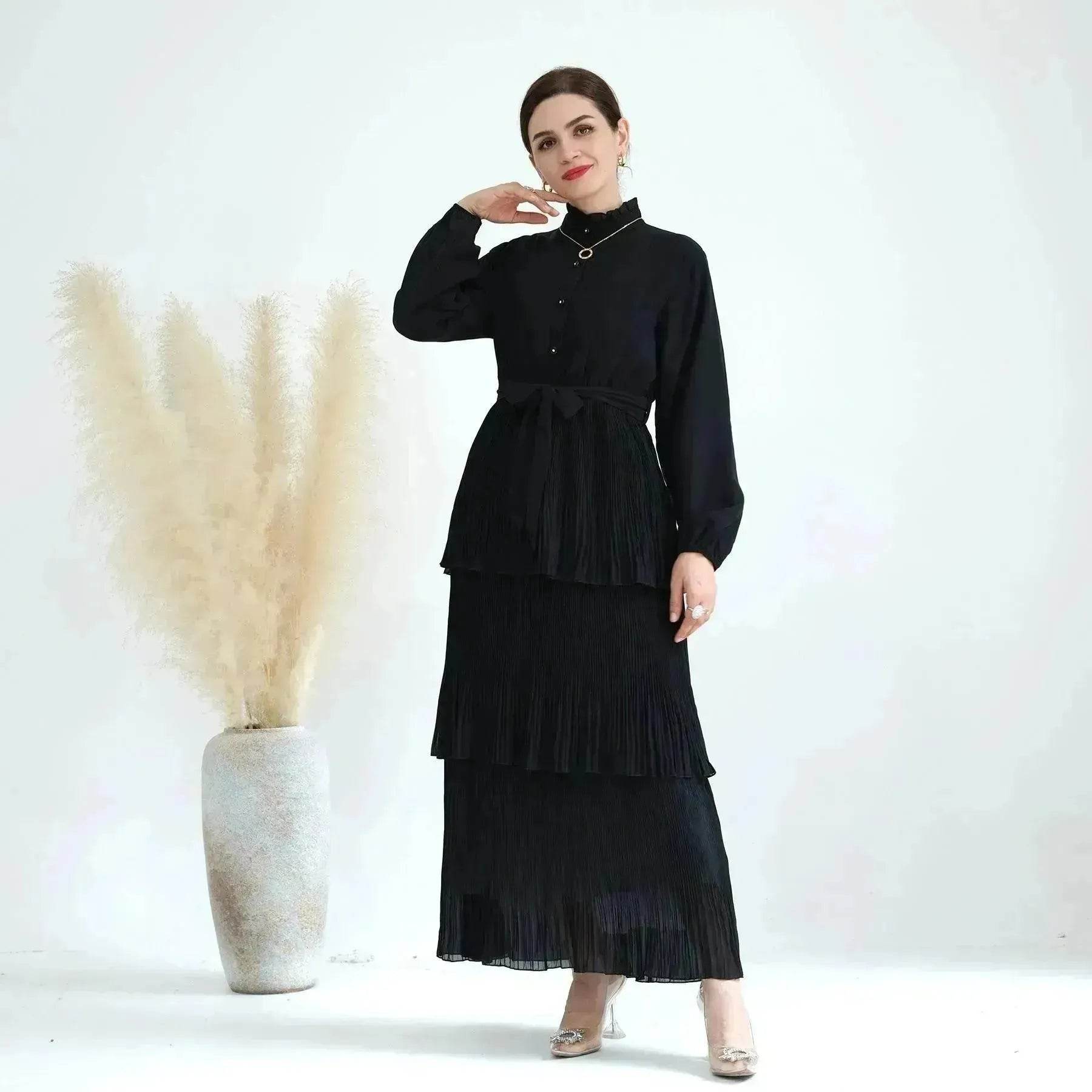 Elegant Printed Simple Dress for Elegant Arab Dubai Turkey Middle Eastern Women.