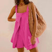 Elegant Solid Color Wide Leg Short Sleeveless Women Jumpsuit Fashionable Short Skirt Casual Jumpsuit for Women