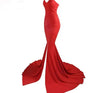 Elegant Strapless Bodycon Dress Bridesmaid Dress Evening Dinner Party Split Long Dress for Women