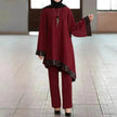 Elegant Two piece Dress Suit for Classy Arab Dubai Turkey Middle East Women Outfit set