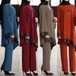 Elegant Two piece Dress Suit for Classy Arab Dubai Turkey Middle East Women Outfit set