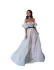 Elegant Women Lace Tube Top Swing Backless Charming White Dress for Party Dinner