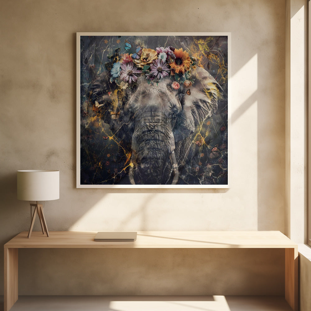 Illustration murale Art animal Éléphant Illustration vintage Art mural 01