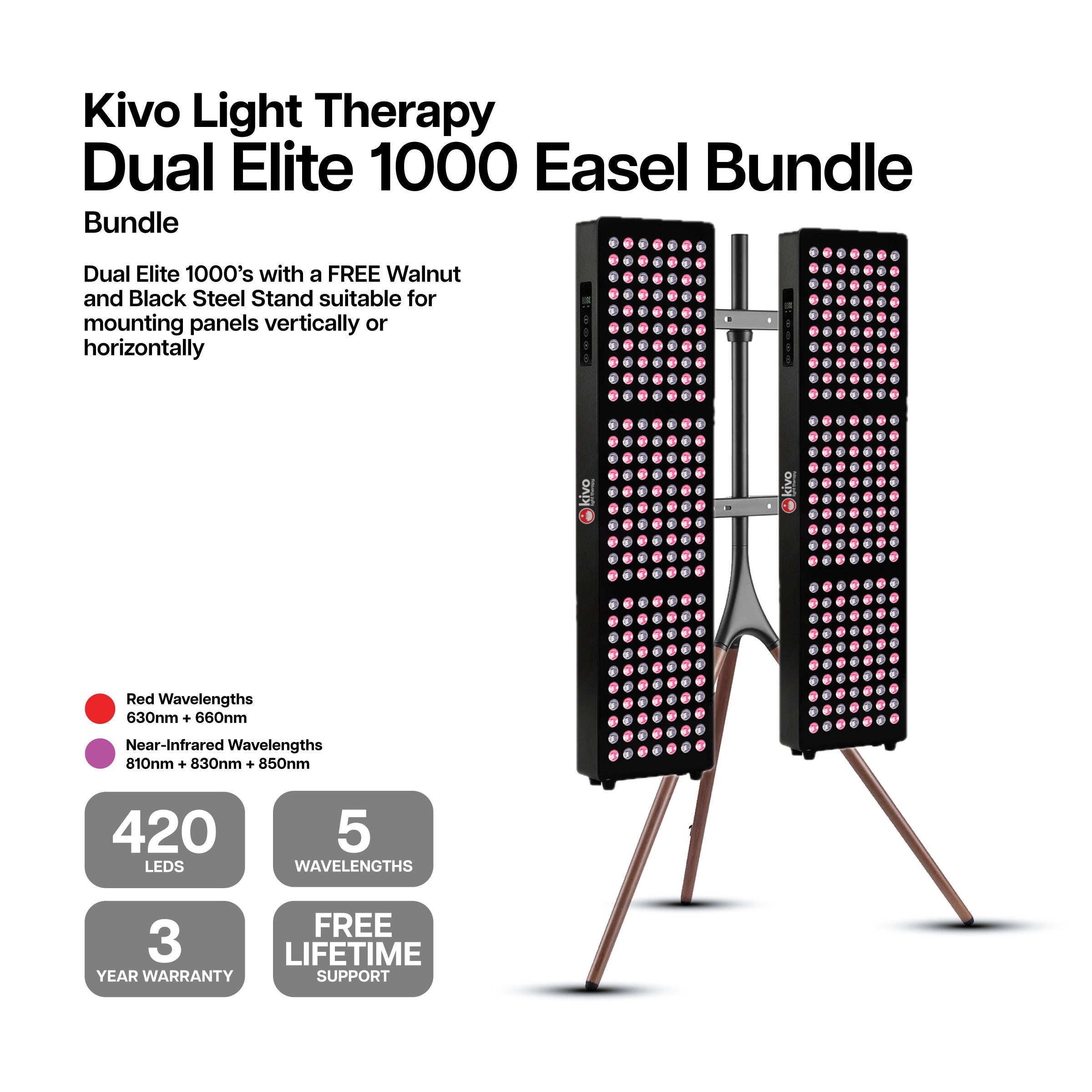 Kivo Elite 1000 Bundle: 2 x Elite 1000 & FREE Easel Stand