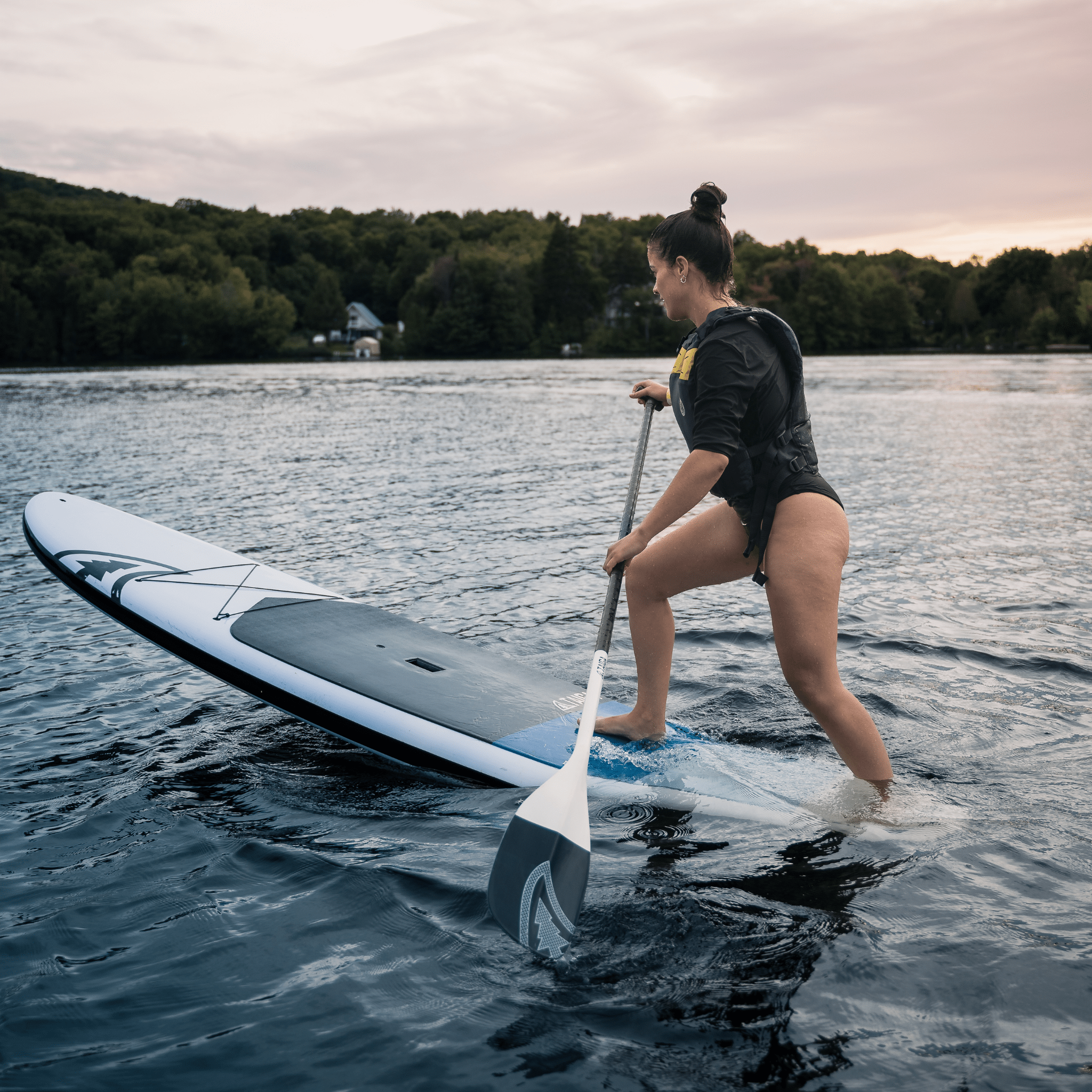 ELITE PADDLE - CARBON UD PRO - White & Black - Fix 1 piece