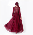 Embroidered Arab  Lace Long Sleeve Dress