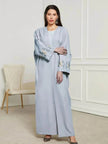 Embroidered Cardigan Abaya Dress Robe for Arab Dubai Turkey Middle East Women