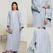 Embroidered Cardigan Abaya Dress Robe for Arab Dubai Turkey Middle East Women