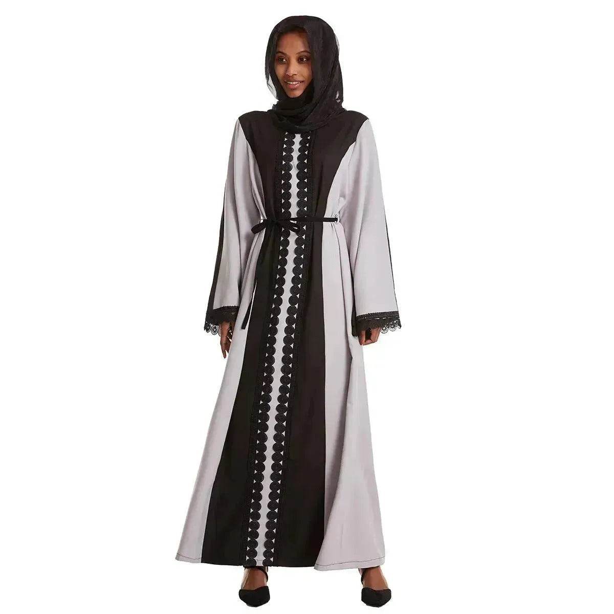 Embroidered Cotton Robe Abaya Dress for Arab Dubai Turkey Middle East Women.