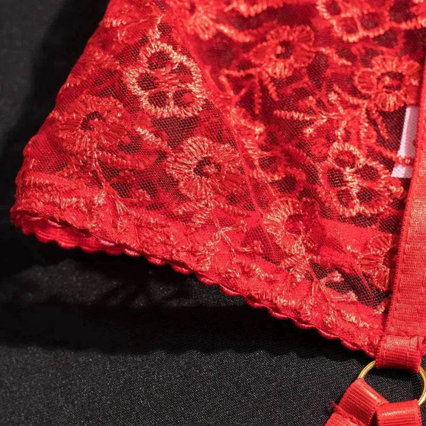 Embroidered Garter Strap Charming Lingerie
