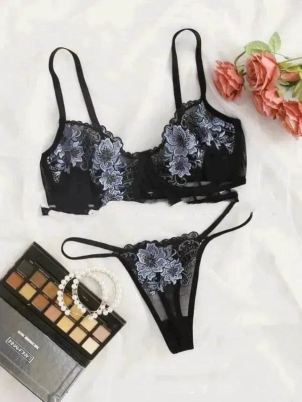 Embroidered Lace Charming Lingerie Temptation Lingerie Set
