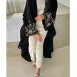 Embroidered Sleeve Loose Cardigan Abaya Dress Robe for Arab Dubai Turkey Middle East Women
