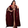Embroidered Turkish Sequined Gold Velvet Dubai Middle East Women Dress