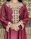 Embroidery  Bronzing Lace Jalabiya Abaya Dress for Arab Dubai Turkey Middle Eastern Women