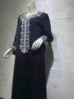 Embroidery  Bronzing Lace Jalabiya Abaya Dress for Arab Dubai Turkey Middle Eastern Women