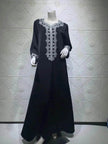 Embroidery  Bronzing Lace Jalabiya Abaya Dress for Arab Dubai Turkey Middle Eastern Women