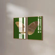 Emerald Moth Diptych Butterfly Art Prints: Vintage Gold Duo