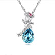 Enamored Rose Crystal Pendant Necklace Set