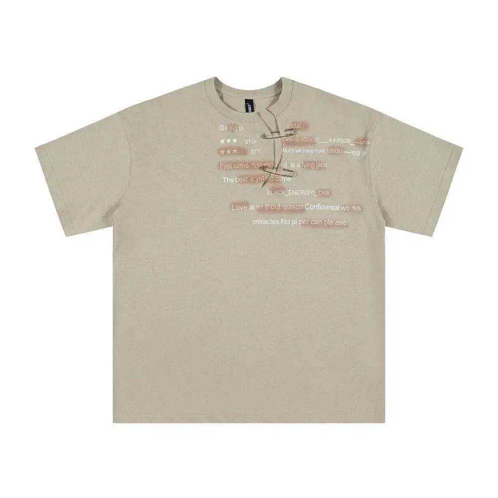 English Letter Short Sleeve Cotton