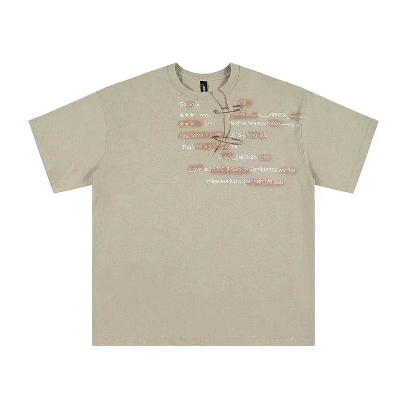 English Letter Short Sleeve Cotton