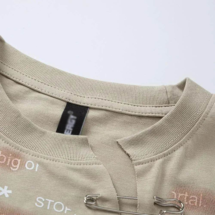 English Letter Short Sleeve Cotton