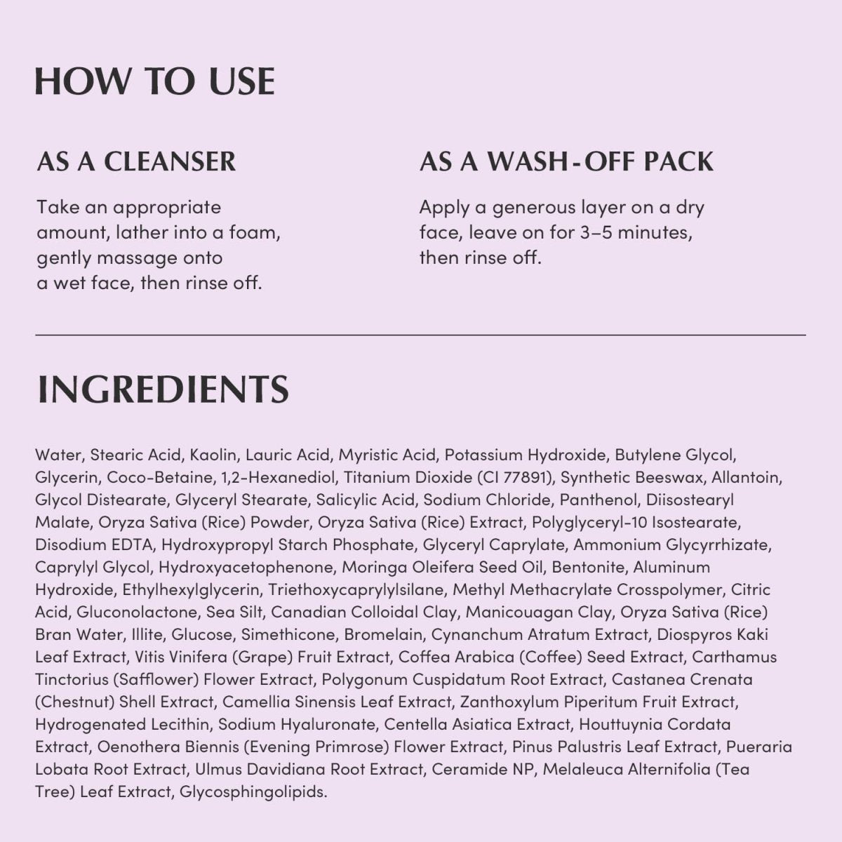 Eqqualberry Purple Rice Pore Purifying Pack Cleanser 130g