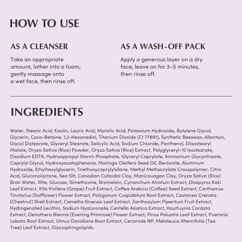 Eqqualberry Purple Rice Pore Purifying Pack Cleanser 130g