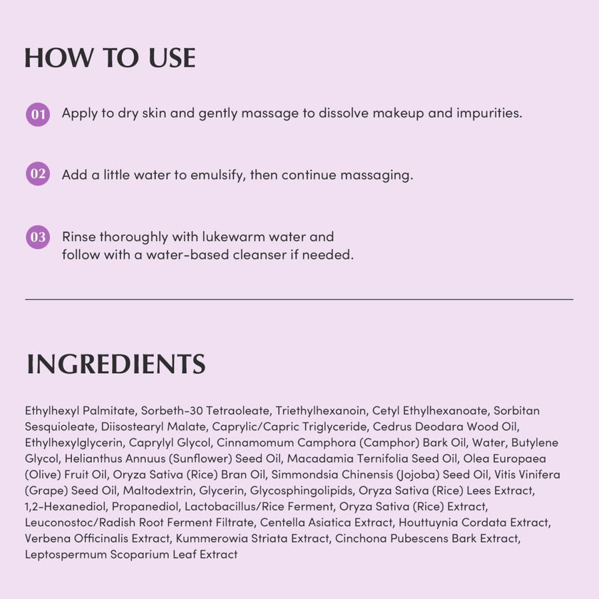 Eqqualberry Purple Rice Pore Smoothing Cleansing Oil 200ml