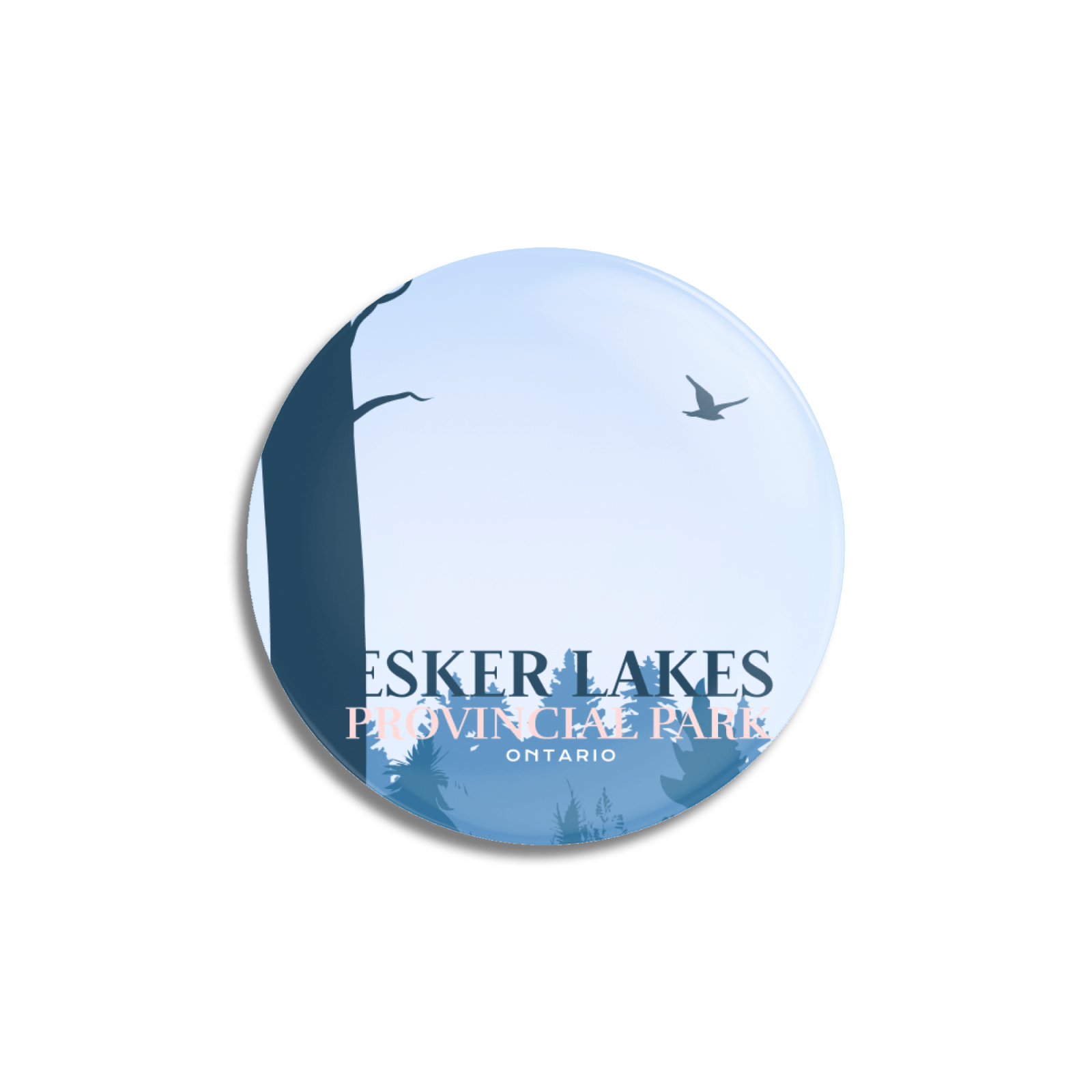 Esker Lakes Provincial Park of Ontario Pinback Button, Canada Parks