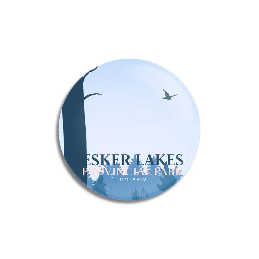 Esker Lakes Provincial Park of Ontario Pinback Button, Canada Parks