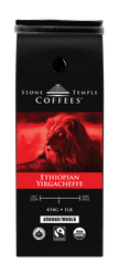 Ethiopian Yirgacheffe - Ground, Medium Roast, Certified Organic OCIA / Fairtrade Coffee 1lb/454g