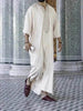 Fashionable and Elegant Ethnic Style Loose Casual Embroidery White Arab  Robe Moroccan Men's Jalabiya