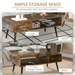 Omari Retro Coffee Table with Storage Shelf and Drawer-Rustic Brown