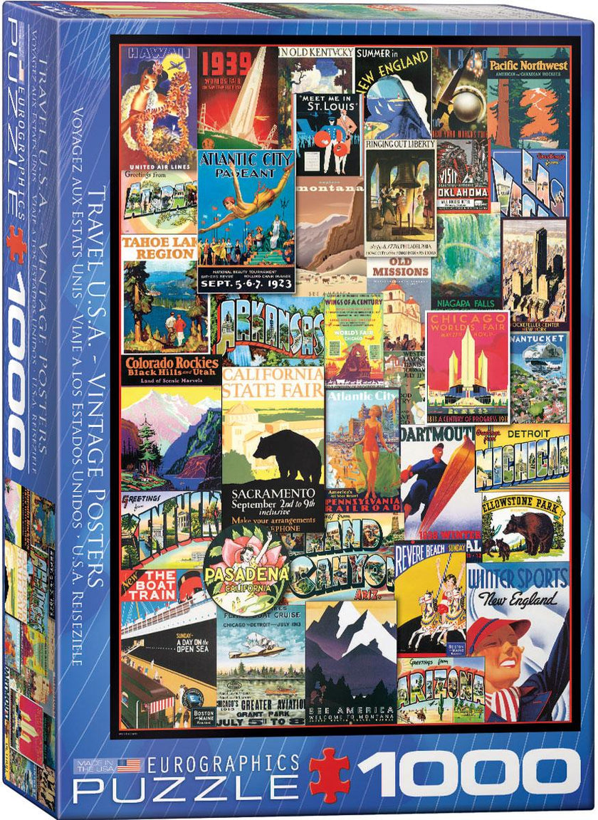 Eurographics - Travel Usa - Vintage Posters (1000-Piece Puzzle)