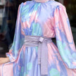 European And American  Dubai Middle East Pure Beautiful Printed Dress, Ankle-length Printed Maxi Dress Fashionable Abaya Dress