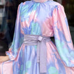 European And American  Dubai Middle East Pure Beautiful Printed Dress, Ankle-length Printed Maxi Dress Fashionable Abaya Dress