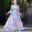 European And American  Dubai Middle East Pure Beautiful Printed Dress, Ankle-length Printed Maxi Dress Fashionable Abaya Dress